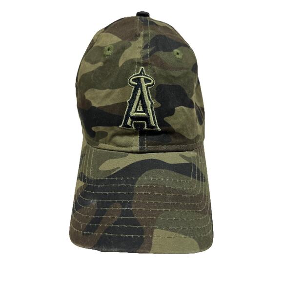 New Era Angels Camo Baseball Hat Womens Green Adjustable Casual - Picture 1 of 10